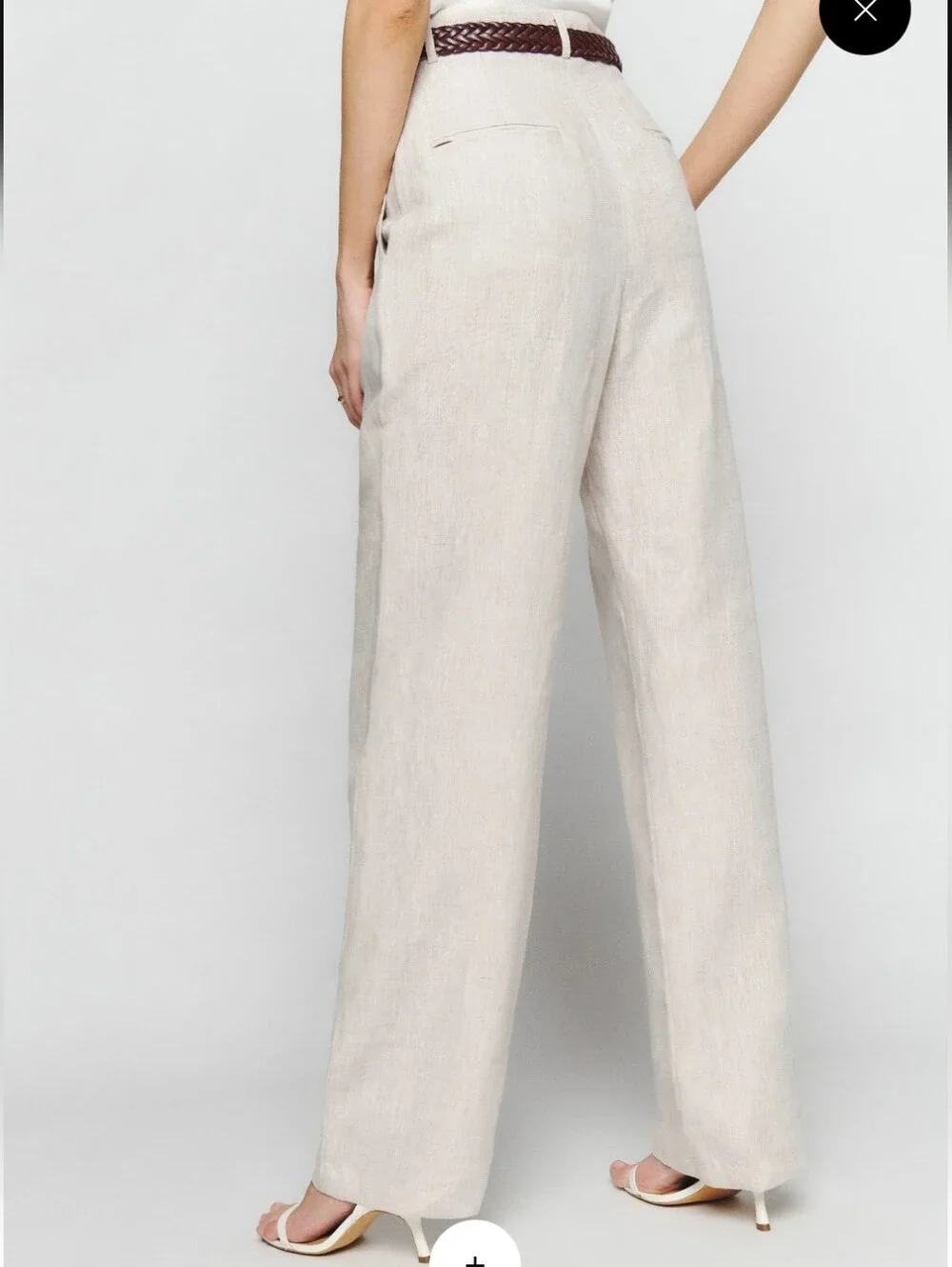 NWT Reformation Mason High-Waist Wide-Leg Linen Pants in Natural